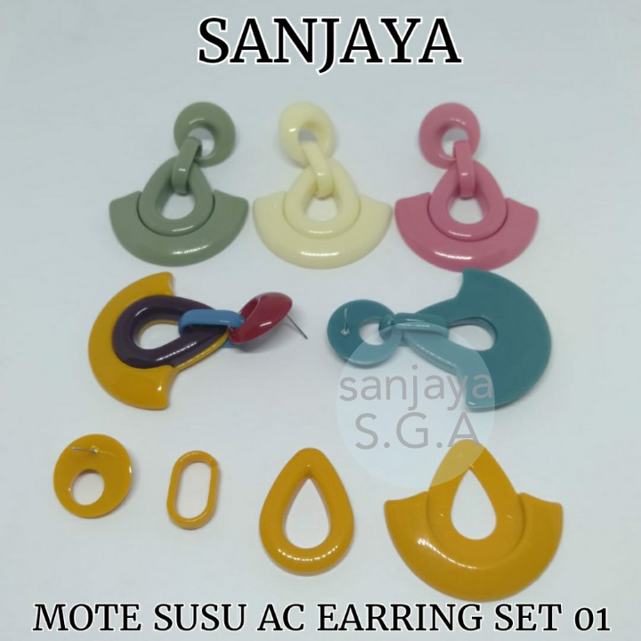 MOTE SUSU / MANIK SUSU / MANIK SUSU GLOSSY / MANIK SUSU BENTUK / MOTE SUSU AC EARRING SET