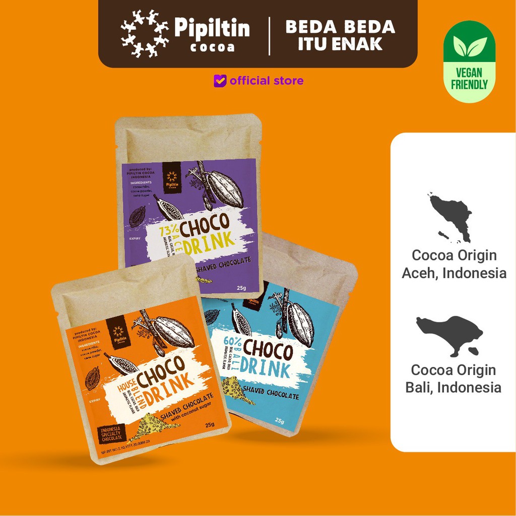 

Pipiltin Cocoa Minuman Dark Coklat - Single Portion 3 pcs : Aceh, Bali, Houseblend