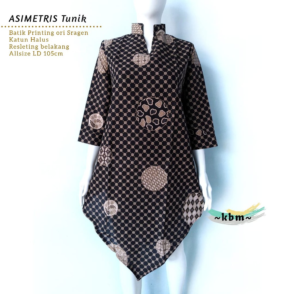 Tunik Batik Asimetris Original By Kbm Shopee Indonesia