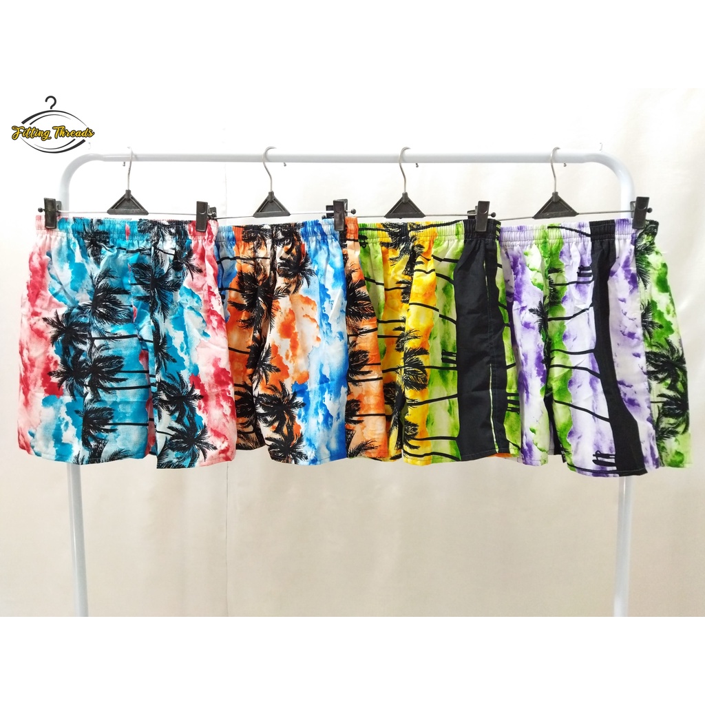 Celana Pantai Hawai Remaja Dewasa Tie Dye / Celana Kolor Motif / Celana Pendek Boxer Harian Unisex / Celana Bali