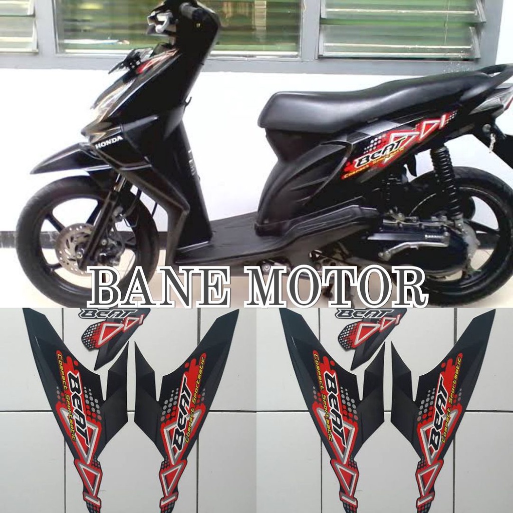 striping Honda Beat 2011 hitam - Stiker original body Honda Beat karbu 2011 Hitam full