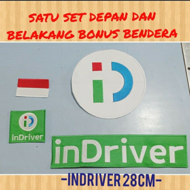 emblem indriver hijau/bordir indriver satu set