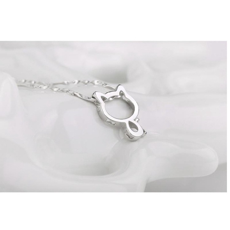 925 Perak Liontin Untuk Wanita Kucing lucu (Tanpa rantai) Perhiasan Fashion