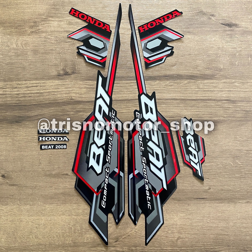Striping Honda Beat Karbu standar 2008 warna hitam | stiker beat karbu
