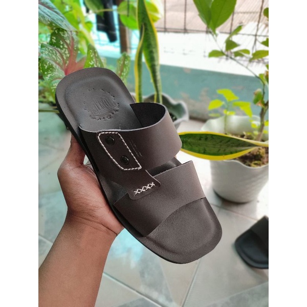 sandal pria kulit asli band dua