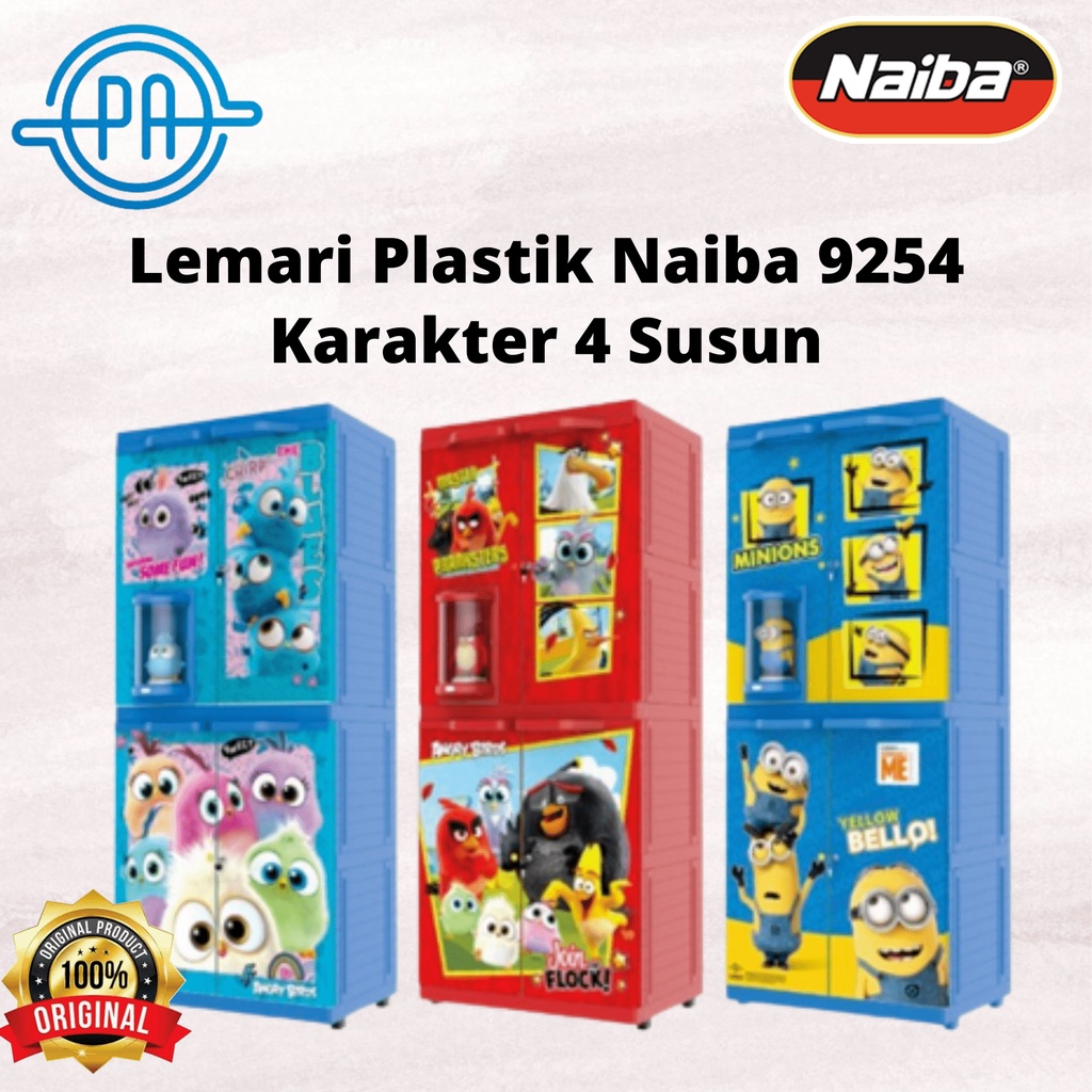 Naiba Lemari Plastik 4 Susun Lemari Motif  Naiba Doll 9254