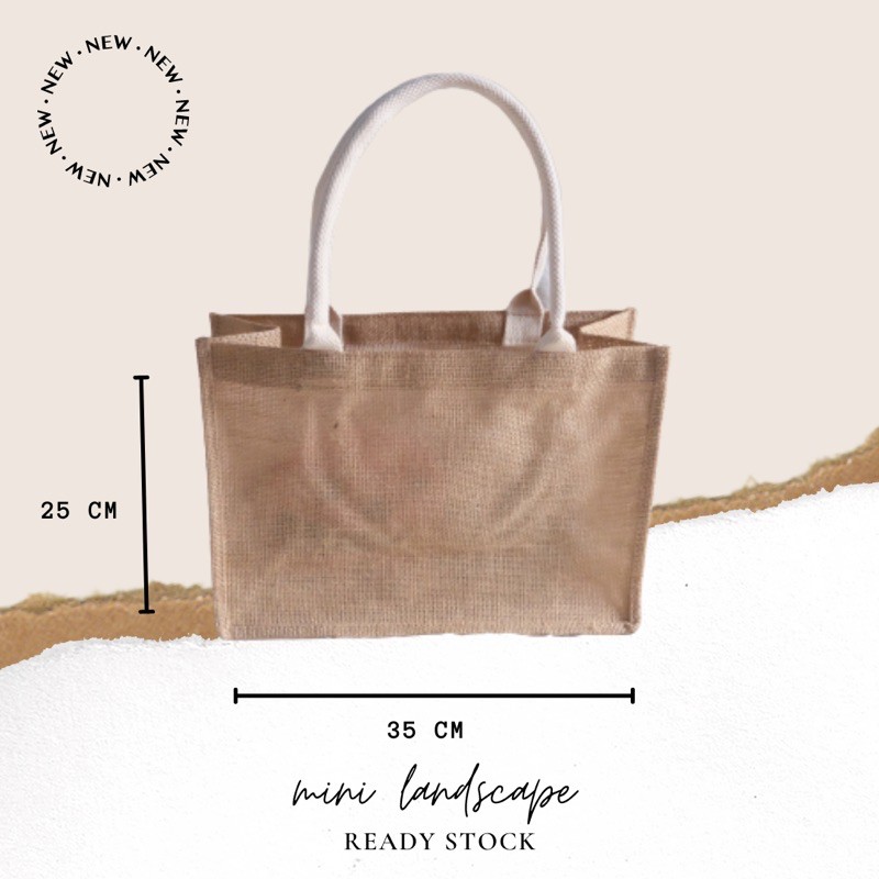 tas goni mini landscape handle putih CUSTOM / goni bag
