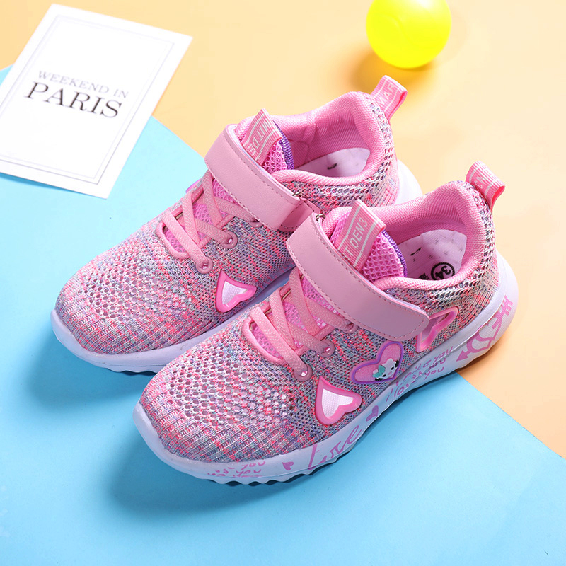 Sepatu anak perempuan Sepatu Sneakers Bahan Mesh Breathable untuk Sepatu anak