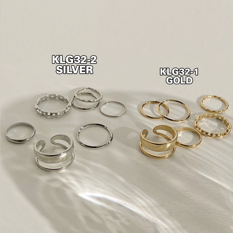 1SET 7PCS CINCIN WANITA KOREA AKSESORIS WANITA GAYA RETRO RING SIMPLE FASHION IMPORT CNC5