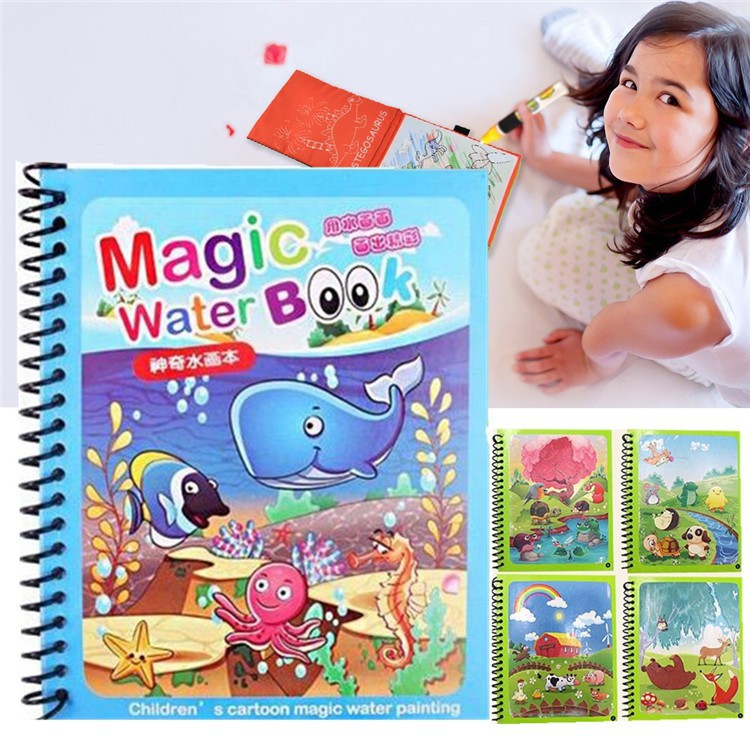 

Magic Water Book, Buku Gambar Air Ajaib Beserta Pulpen