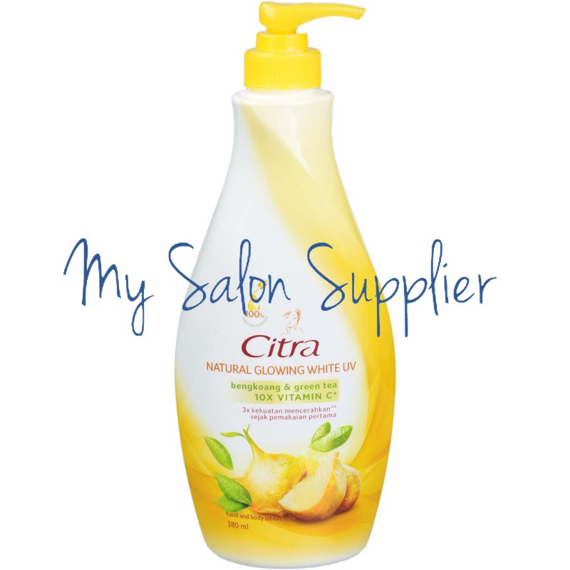 Citra Hand &amp; Body Lotion Pump 380ml Natural Glowing White UV BENGKOANG