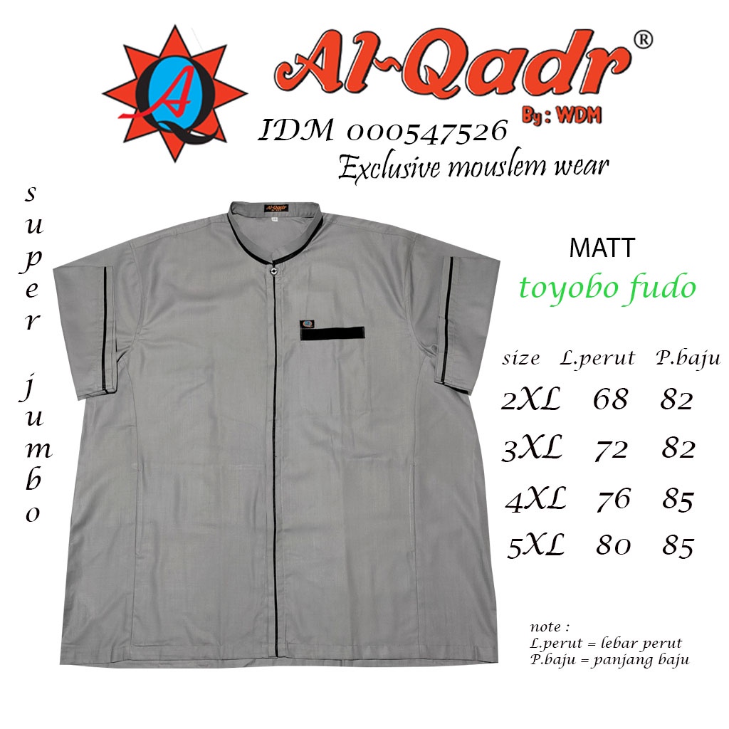 Baju Koko Pria BIG SIZE Terbaru Lengan Pendek Al qadr / AB Alkahfi Bareno Katun COD