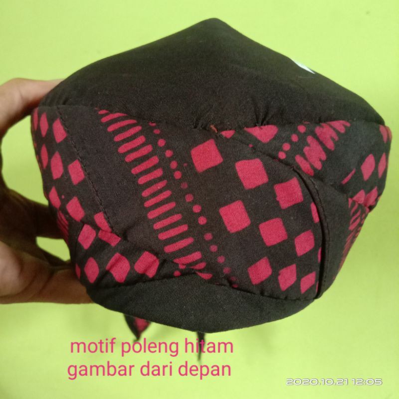 peci batik motif poleng hitam merah asli Jogokaryan termurah TERHITS TERKEREN