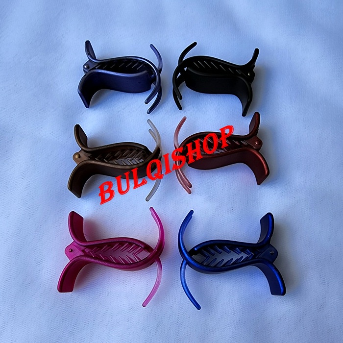 Jepitan Garpu Kecil Jedai Taring Ikan Kotak Ori DOFF METALIK Jepit rambut wanita korea Gigi 3 cakar 