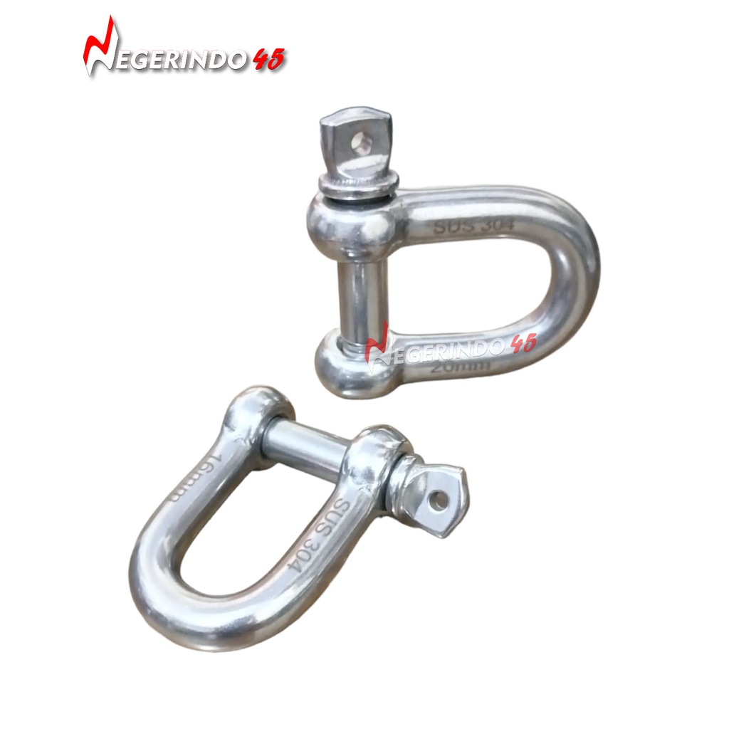 SEGEL D SS 304 UK 3/8&quot; - 10MM / 1/2&quot; - 12MM / 5/8&quot; - 16MM / SEGEL STAINLESS / SHACKLE D