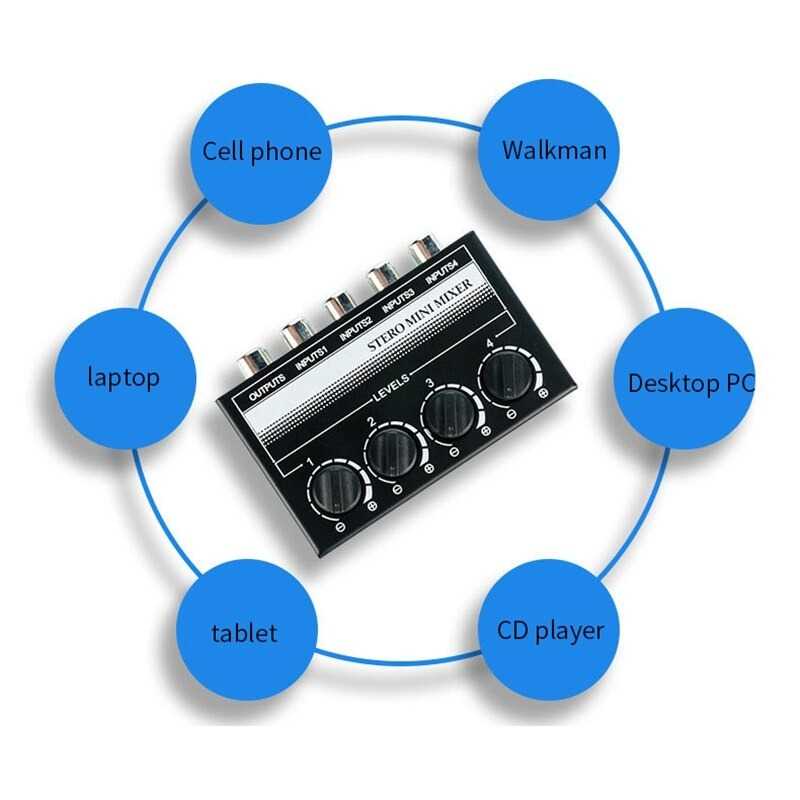 IDN TECH - STERO Professional Ultra-Compact Mini Mixer Amplifier 4 Channel CX400