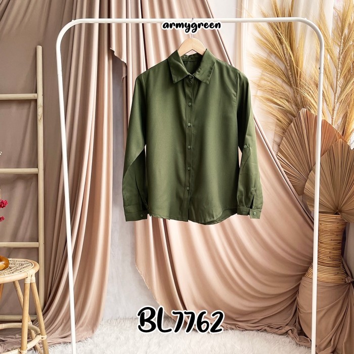 kemeja wanita / cewek lengan panjang warna polos - long hem