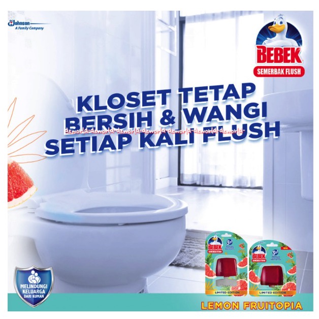 Bebek Semerbak Flush 50ml Aroma Lemon Membersihkan &amp; Menghilangkan Bau Kloset 50mL