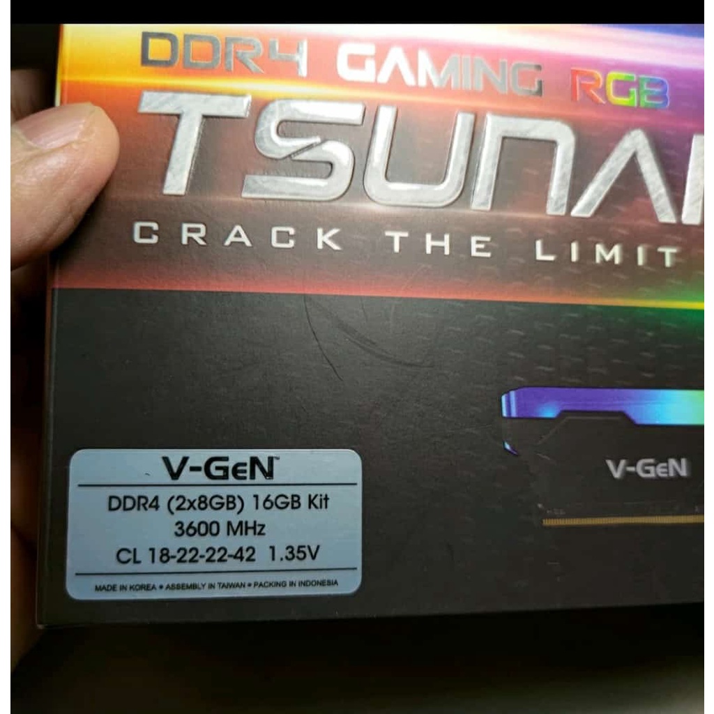 RAM V-GEN TSUNAMIX RGB 16GB DDR4 (8X2) 3600MHz