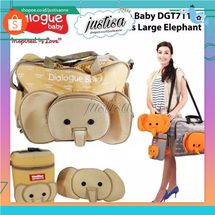 Promo !! DIALOGUE TAS PERLENGKAPAN BABY UK. BESAR SERIE GAJAH - Tas Perlengkapan Bayi Besar Dialogue DGT 7119