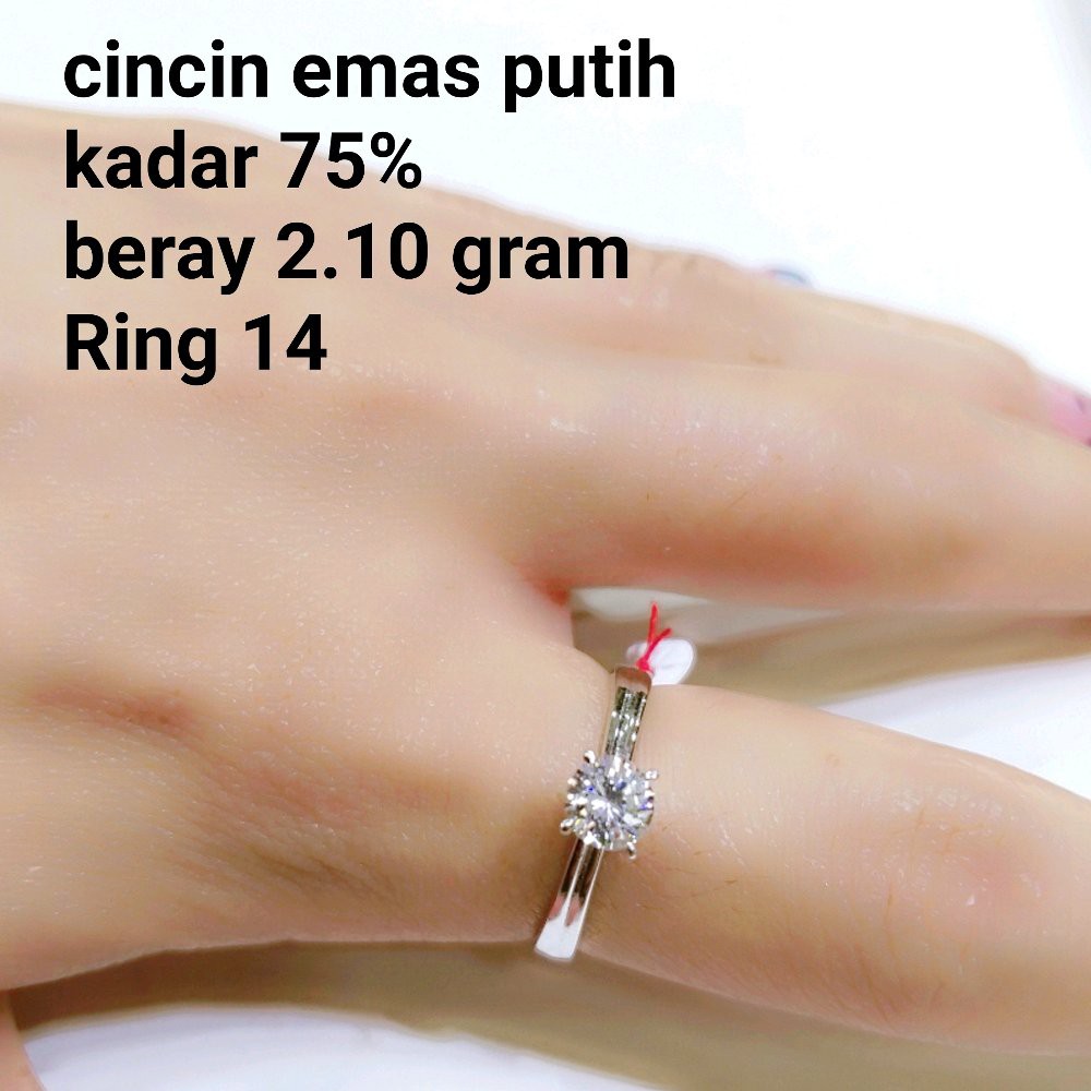 Promo  cincin wanita emas putih kadar 75 persen 2 10 gram