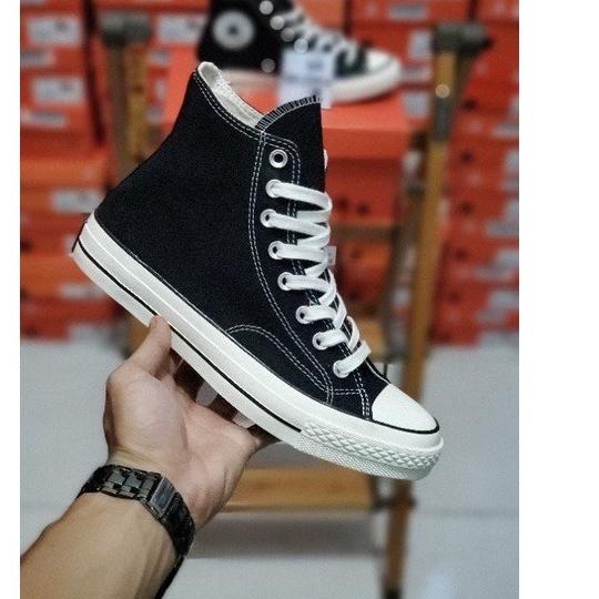 Booming [GRATIS SANDAL CONVERSE]  SEPATU CONVERSE 70S HIGH BLACK WHITE PREMIUM