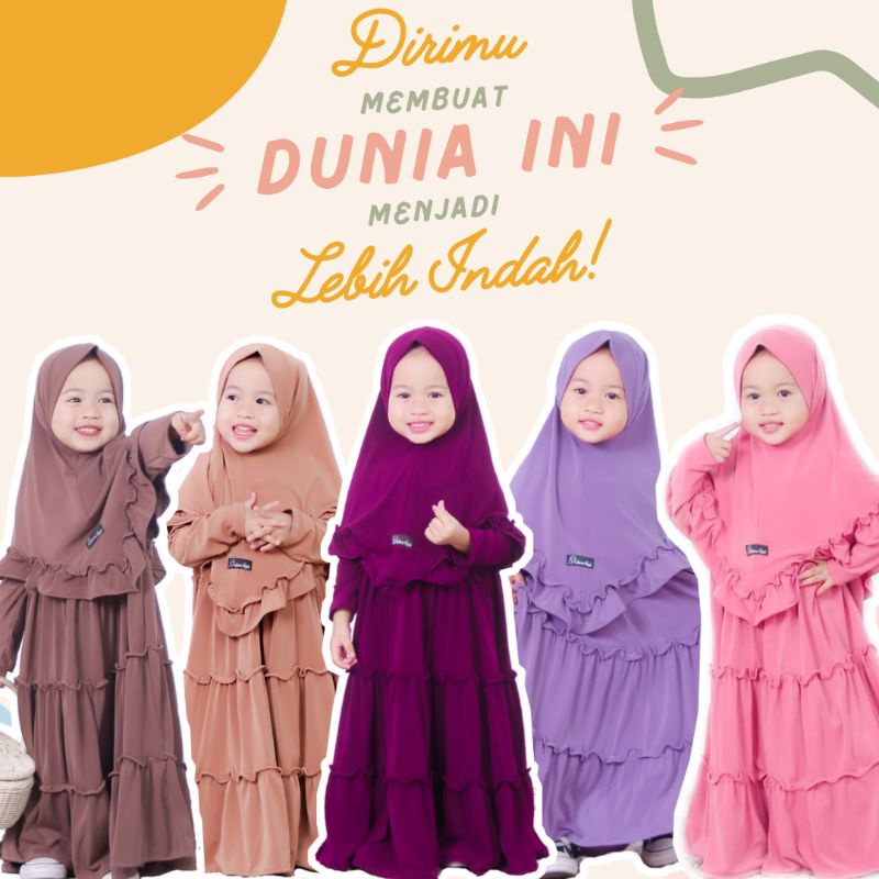 GAMIS ANAK JERSEY HIGH QUALITY/ SET BANAT MH/ GAMIS REMPEL SUSUN