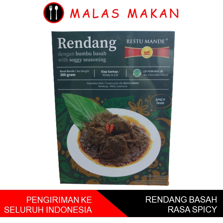 

Rendang Basah Rasa Pedas Spicy Restu Mande Rendang Padang 300gr