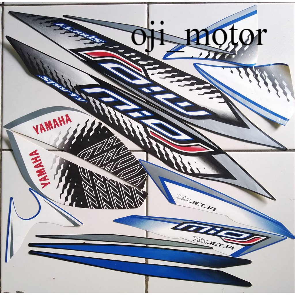 stiker striping yamaha mio j sporty 2013 hitam biru
