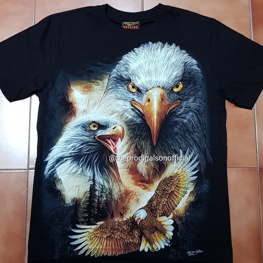 Kaos Rock Chang Import Size XL Elang HD Glow in The Dark