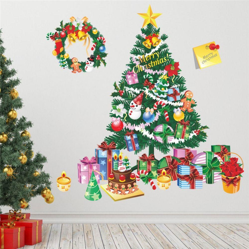 Solighter Stiker Dinding Xmas Removable Window Decal Dekorasi Liburan