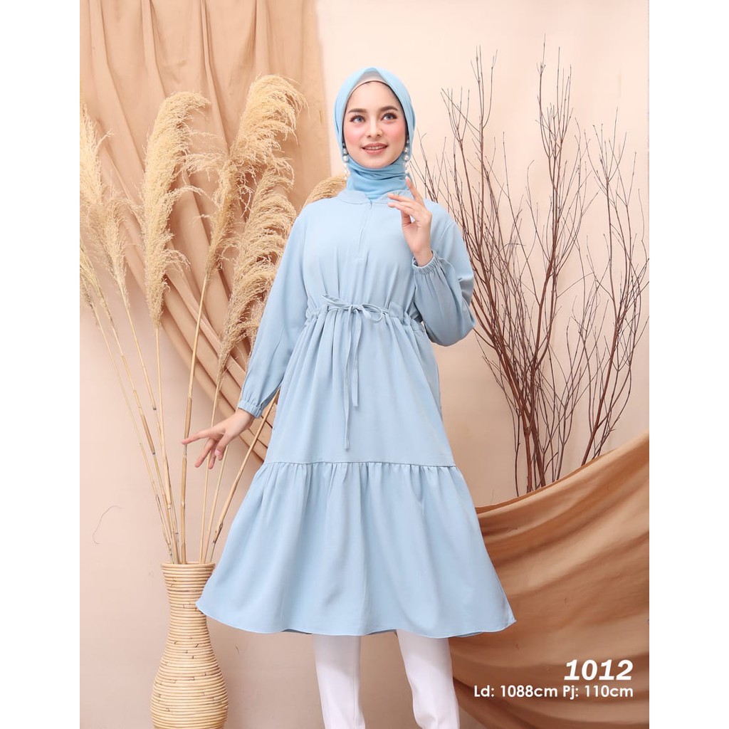 LONG TUNIK SAFRON 1012HW KIRANA BUSUI LUXURY CREPE