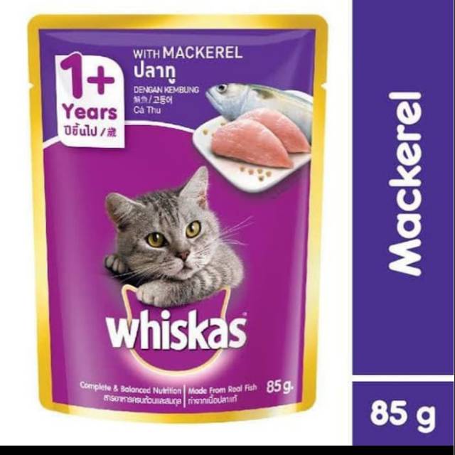 Makanan Basah Whiskas 1+ Mackerel 80gr