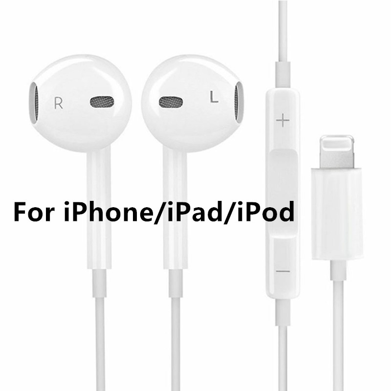 Ori Wired Earphone With Microphone For iPhone 13 12 Se 8 7 Plus X XSmax XR Lightning Earphones