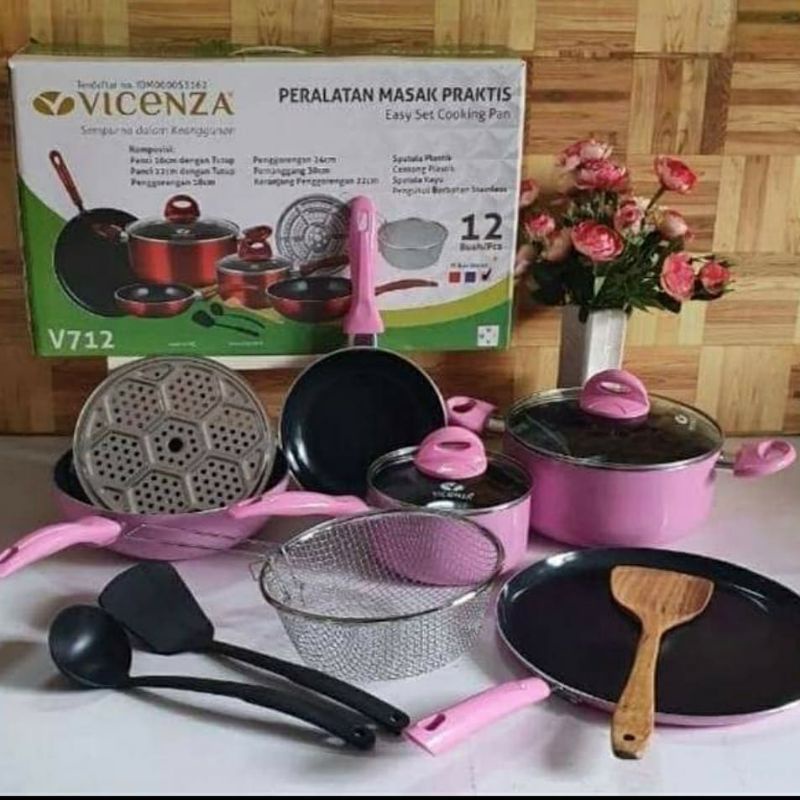 PERALATAN MASAK set panci penggorengan COOKWARE SET V712 VICENZA