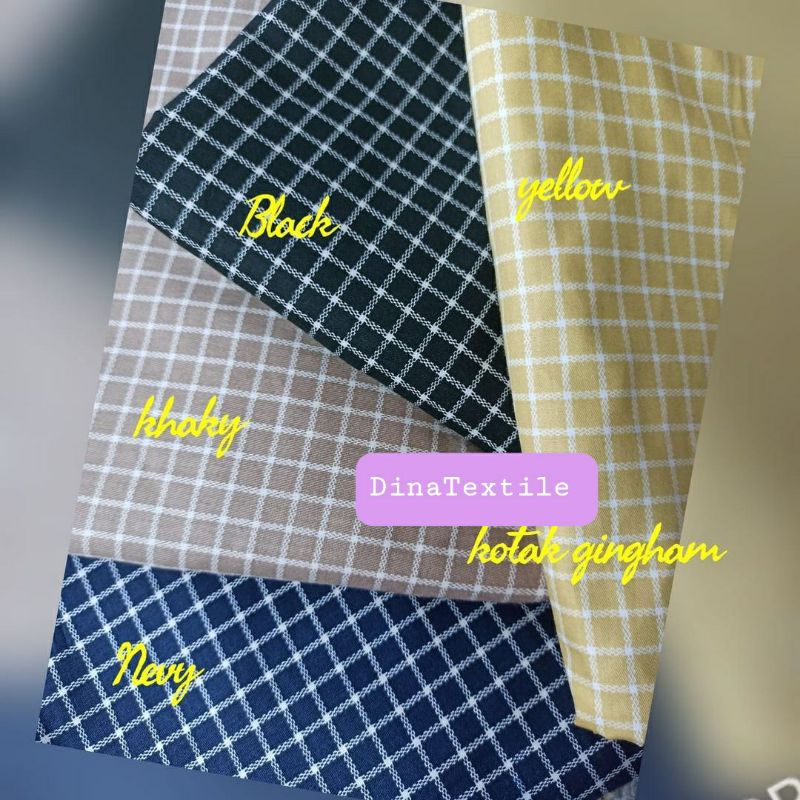 Kain Katun Jepang Motif Kotak Gingham