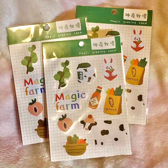 

cute sticker farm set