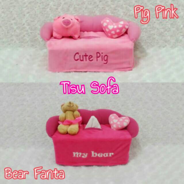 Tempat Tisu Model Sofa PIG Pink or BEAR FANTA