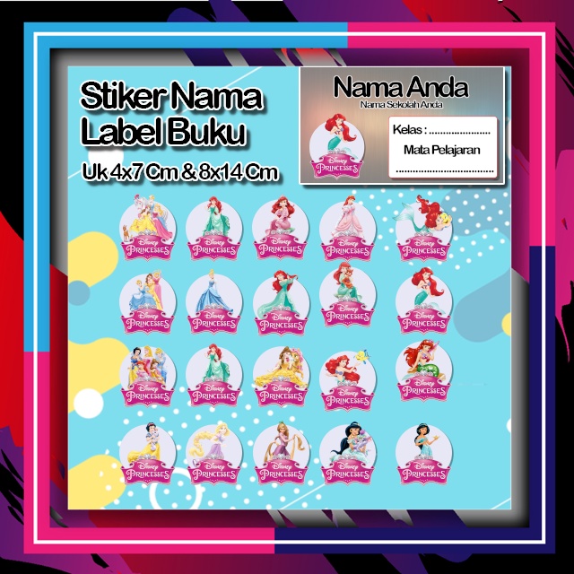 

Stiker Princes Princess Putri duyung cantik animasi kartun karater anime Karakter Lucu Custom Lebel Nama cromo murah 20 Varian berbeda Octane Pelajaran sekolah No 12