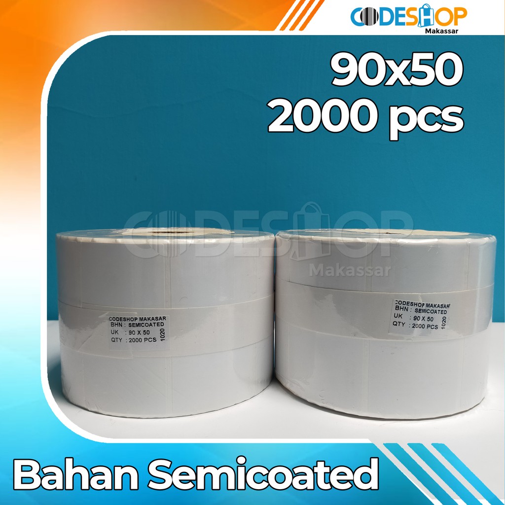 

LABEL BARCODE SEMICOATED 90 X 50 ISI 2000 PCS - STIKER LABEL 90X50 CORE BESAR
