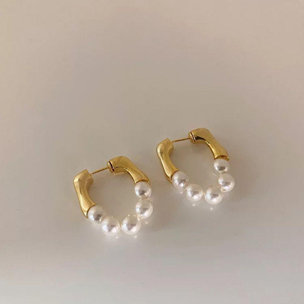 Anting Liontin Mutiara Bahan Alloy Untuk Wanita