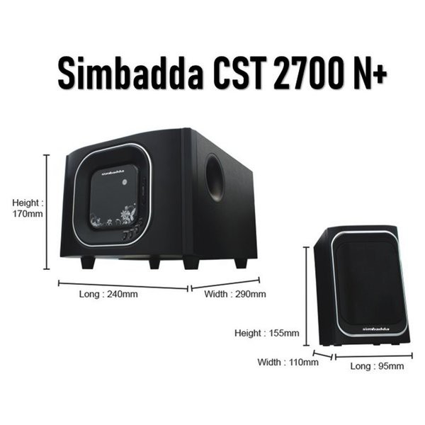 SPEAKER 2.1 MULTIMEDIA SIMBADDA CST 2700N+ PLUS MUSIC PLAYER SUBWOOFER