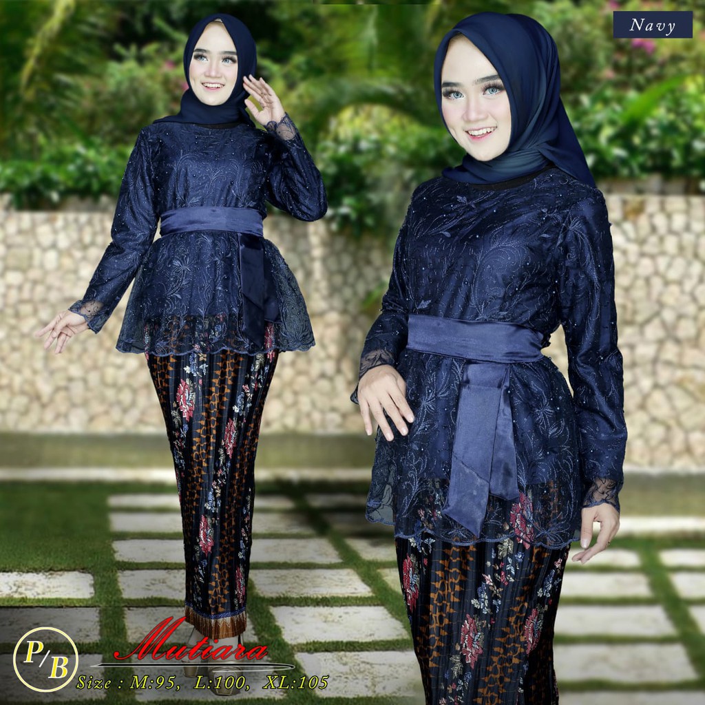 NEW ARRIVAL - kebaya mutiara - set kebaya tulle import - pakaian modern wanita kekinian dan modis