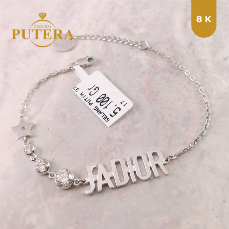 gelang rantai fashion jadior putih 5.1