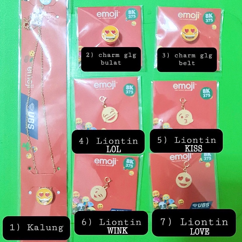 Kalung, Charm Gelang, Liontin, Anting Tusuk/Giwang Emoji UBS