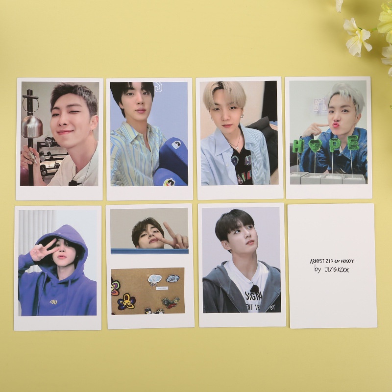 7pcs Kartu Lomo Foto Desain BTS Bangtan Boys 2022 SUGA JiMin V RM Jin JungKook