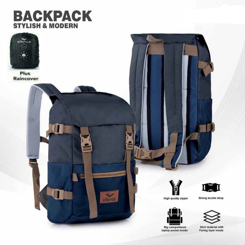 TAS RANSEL COOLBAG AUTHENTIC UPGRADE//TAS RANSEL KOREAN BACK PACK STYLE,FREE RAIN COVER,MEREK ELBRUS ORIGINAL