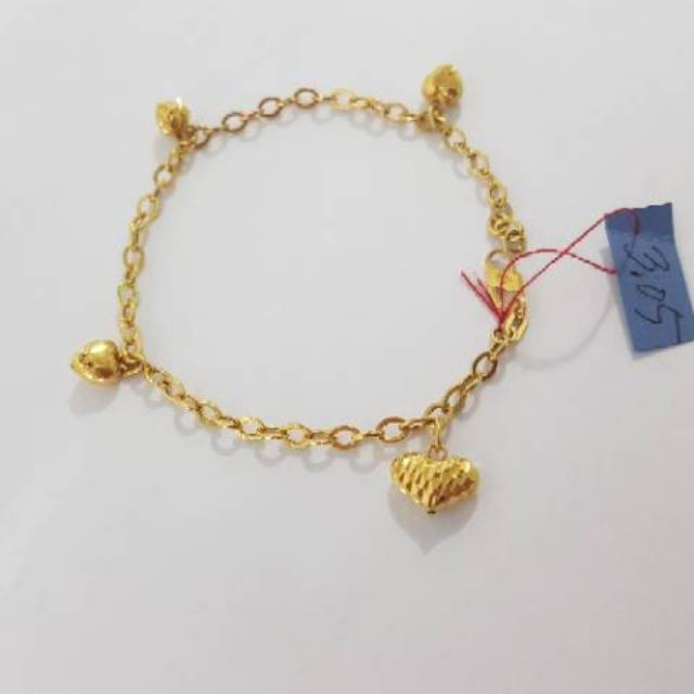New Gelang Butterfly Pink Emas Asli