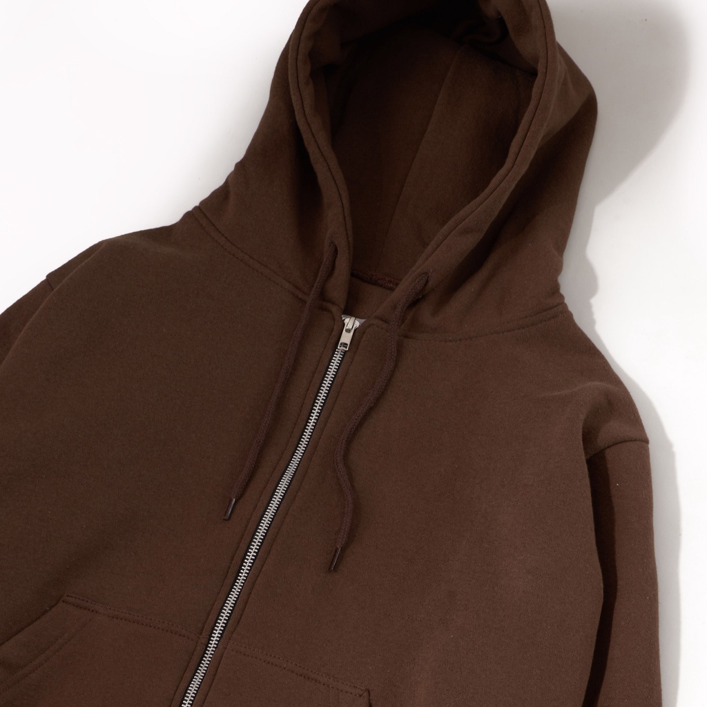 ZIPPER HOODIE BROWN