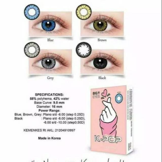 SOFTLENSE K POP / X2 / KPOP BIG EYES 16mm